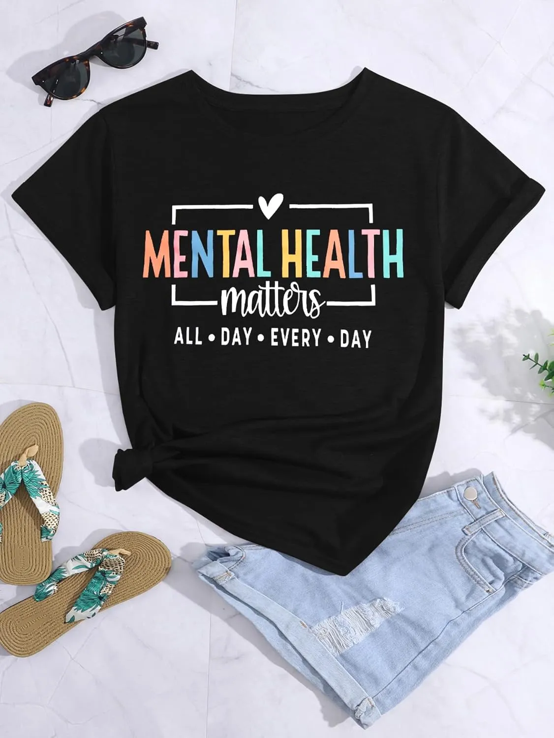 Mental Health Shirt Positive Shirts - Women Motivational Shirt Mental Health Matters Tee Mental Health Gifts