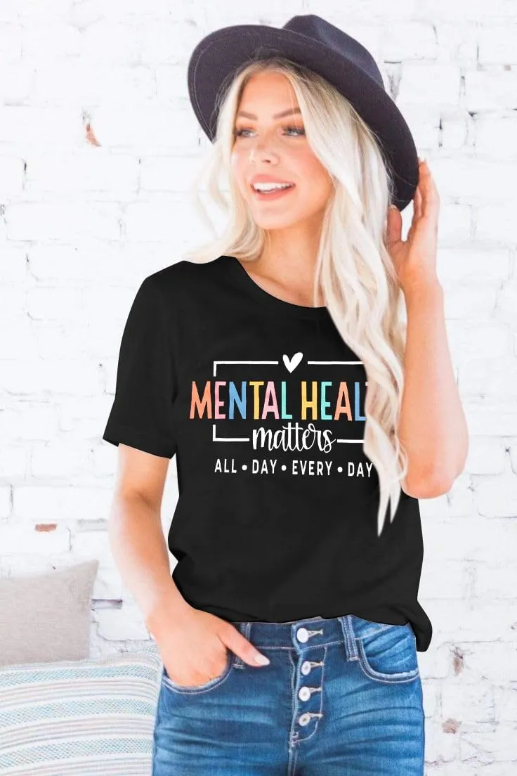 Mental Health Shirt Positive Shirts - Women Motivational Shirt Mental Health Matters Tee Mental Health Gifts