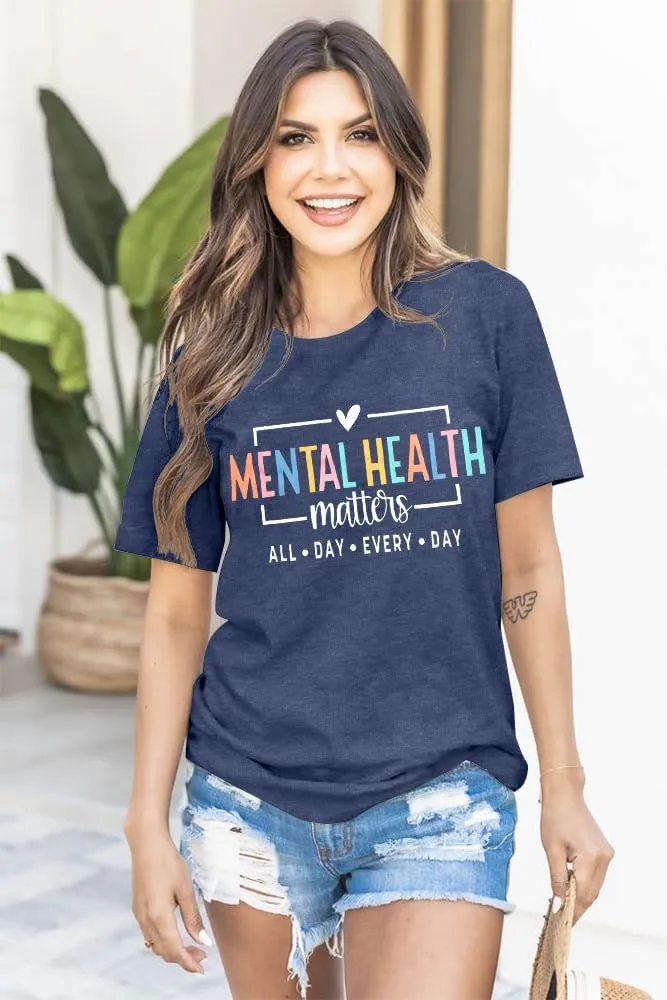 Mental Health Shirt Positive Shirts - Women Motivational Shirt Mental Health Matters Tee Mental Health Gifts