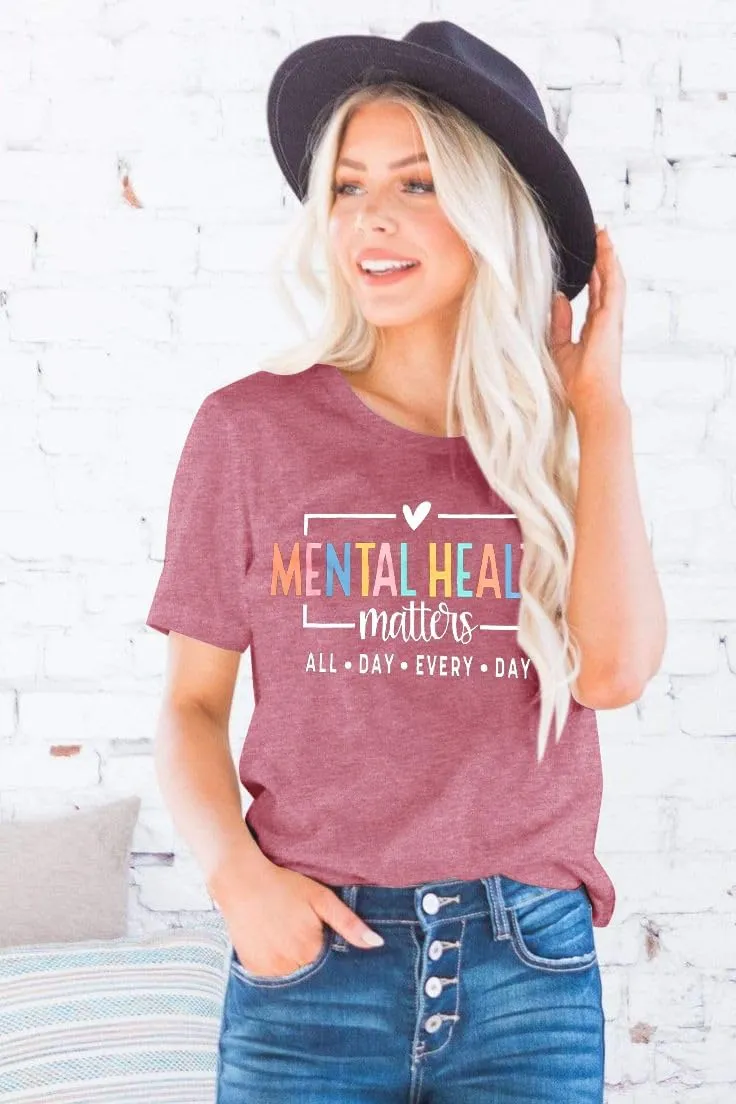 Mental Health Shirt Positive Shirts - Women Motivational Shirt Mental Health Matters Tee Mental Health Gifts