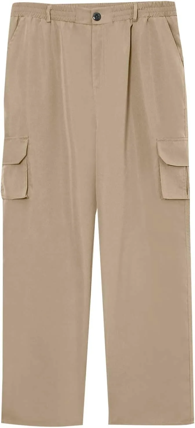 MIDOO Cargo Pants for Men Relaxed Fit Lightweight Travel Pants Breathable Athletic Fishing Active Joggers Zipper Pockets