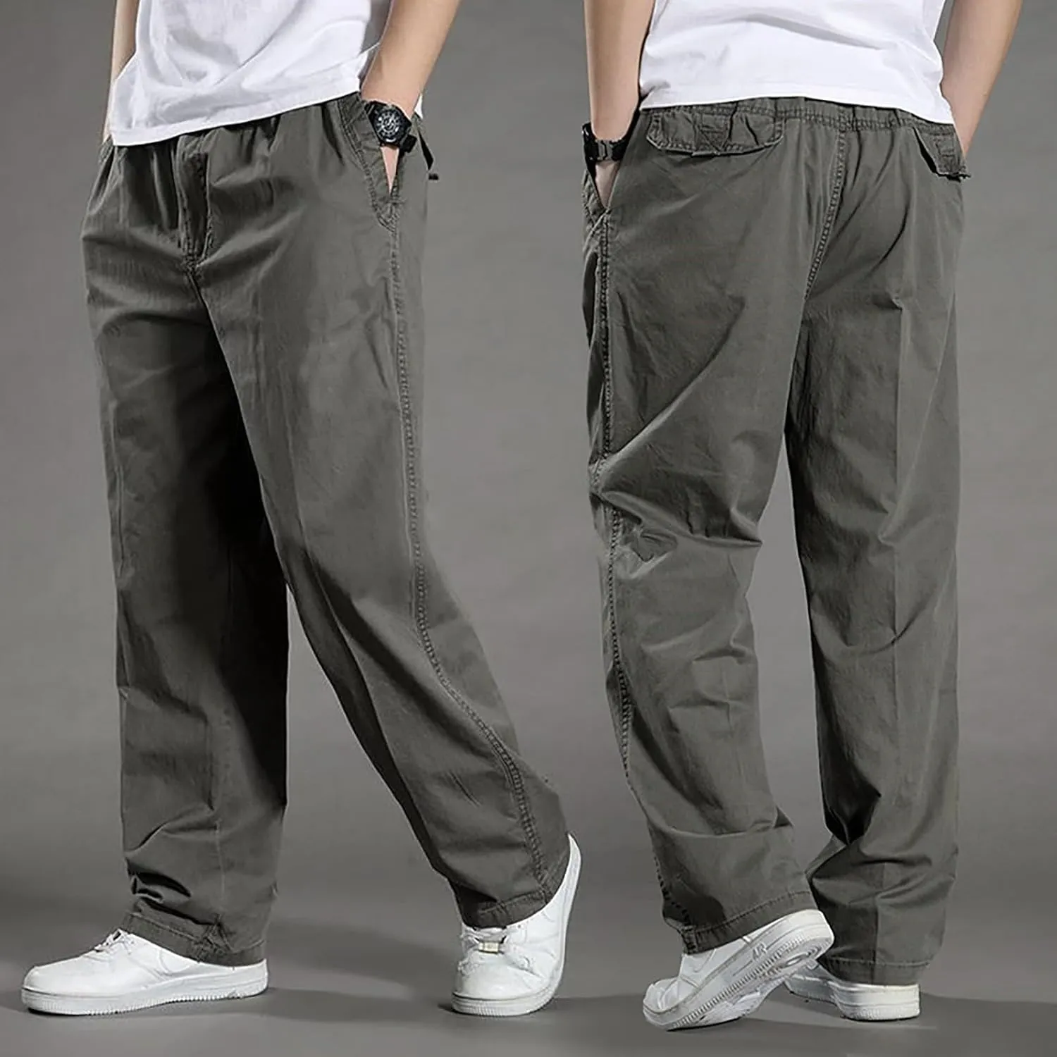 MIDOO Mens Cargo Pants Slim Fit Casual Loose Straight Sweatpants Outdoor Lightweight Work Hiking Pants Jogger Tousers