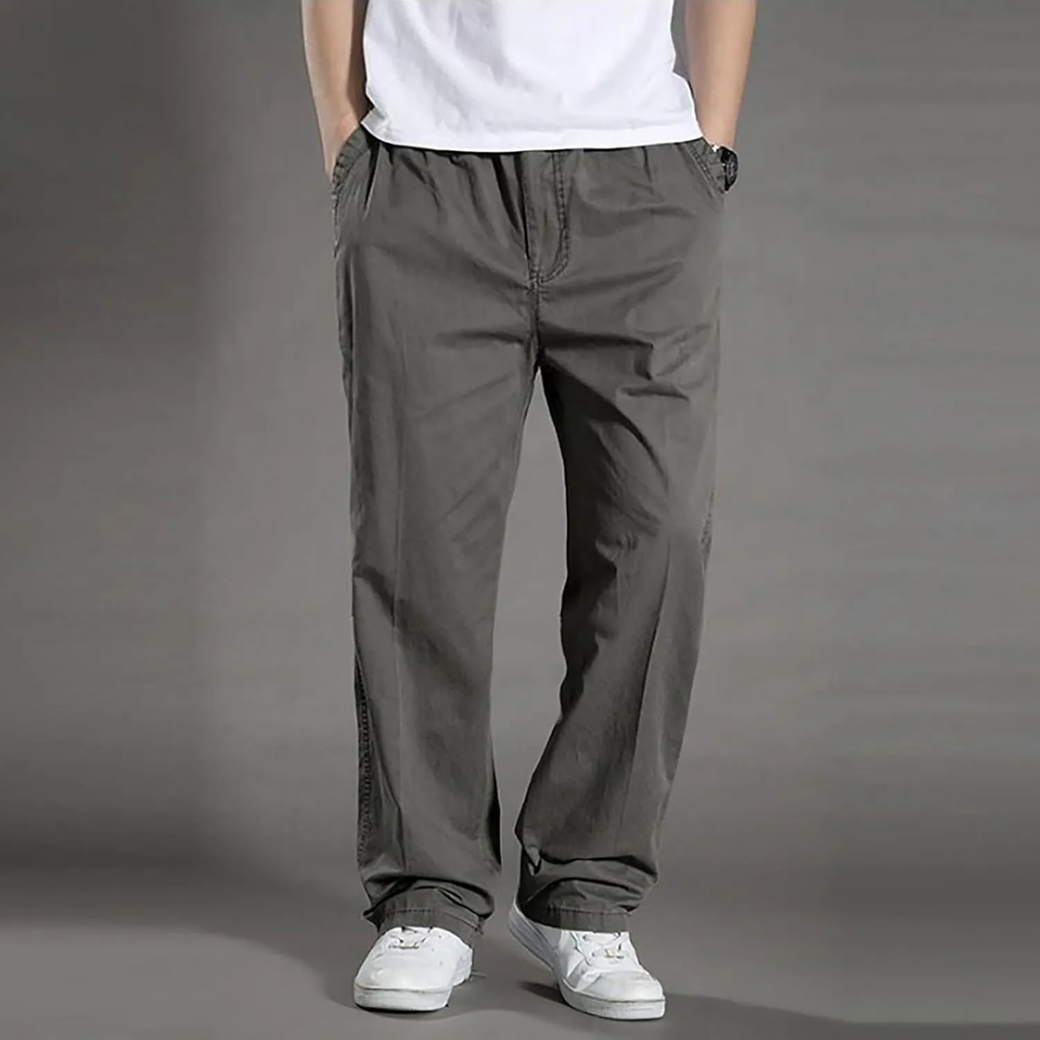 MIDOO Mens Cargo Pants Slim Fit Casual Loose Straight Sweatpants Outdoor Lightweight Work Hiking Pants Jogger Tousers