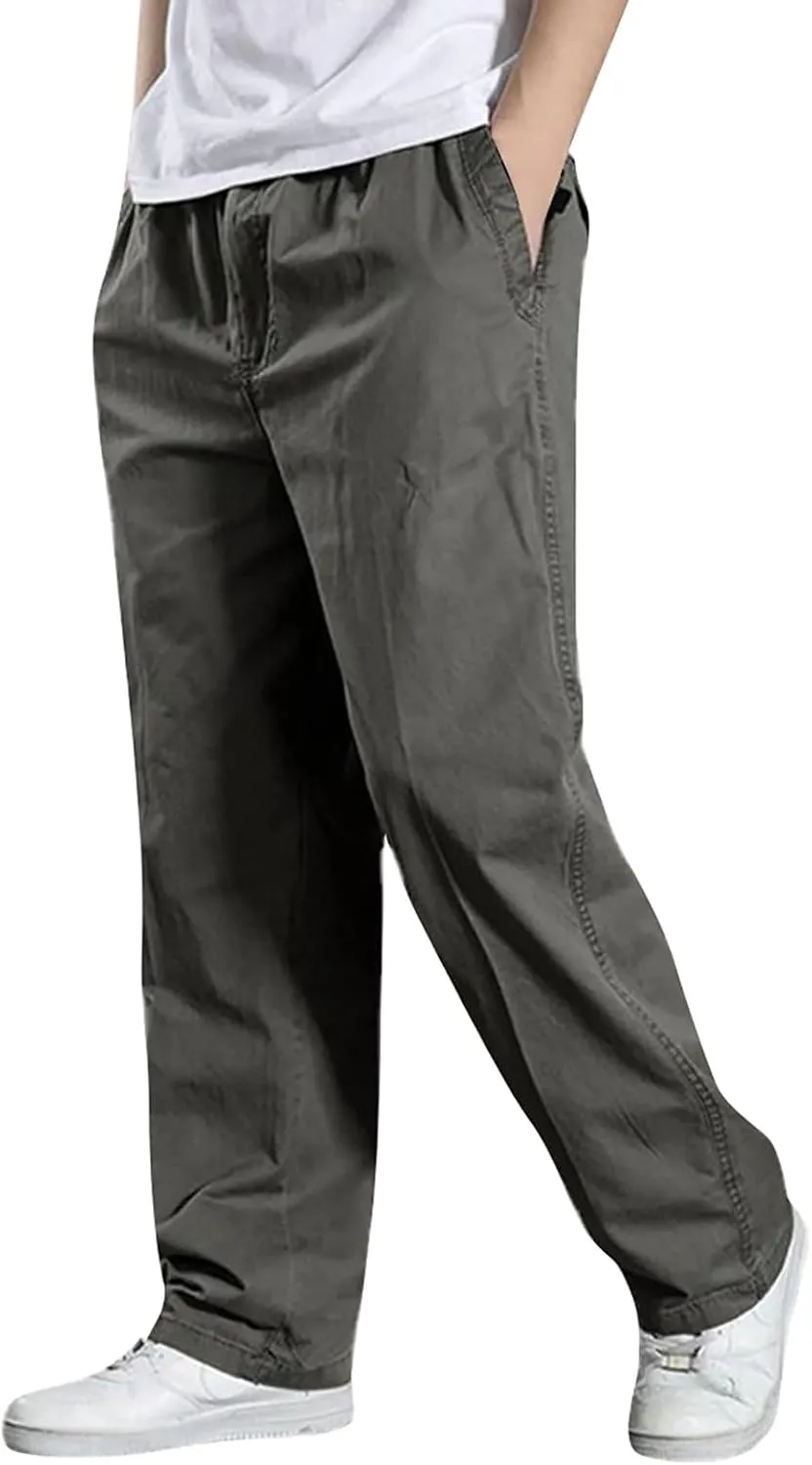 MIDOO Mens Cargo Pants Slim Fit Casual Loose Straight Sweatpants Outdoor Lightweight Work Hiking Pants Jogger Tousers
