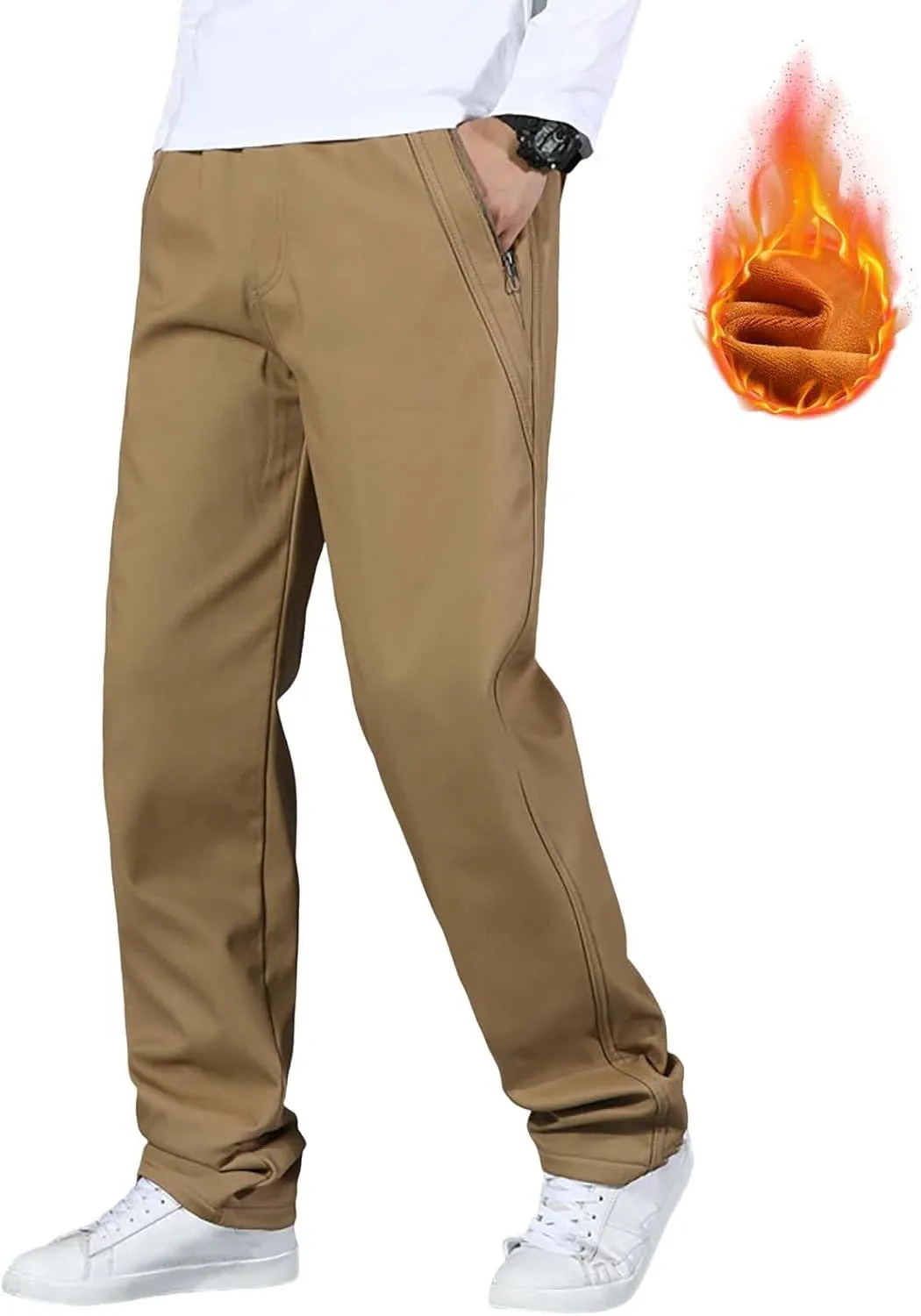 MIDOO Tactical Pants for Men Stretch Casual Joggers Athletic Pants Flex Stretch Loose Straight Sweatpants Work Hiking Pants