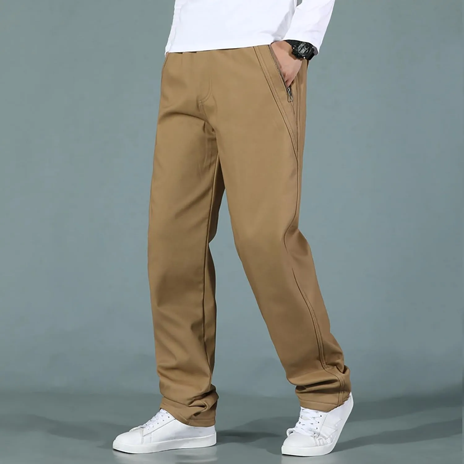 MIDOO Tactical Pants for Men Stretch Casual Joggers Athletic Pants Flex Stretch Loose Straight Sweatpants Work Hiking Pants