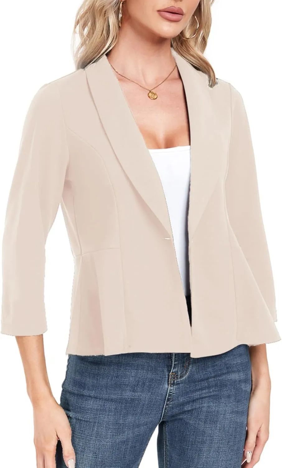 MINTLIMIT Womens Blazer Suit Jackets Dressy 3/4 Sleeve Blazer Casual Business Blazer for Work 2025