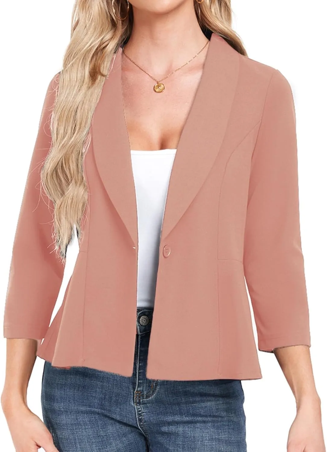 MINTLIMIT Womens Blazer Suit Jackets Dressy 3/4 Sleeve Blazer Casual Business Blazer for Work 2025