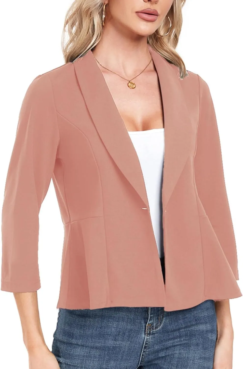 MINTLIMIT Womens Blazer Suit Jackets Dressy 3/4 Sleeve Blazer Casual Business Blazer for Work 2025