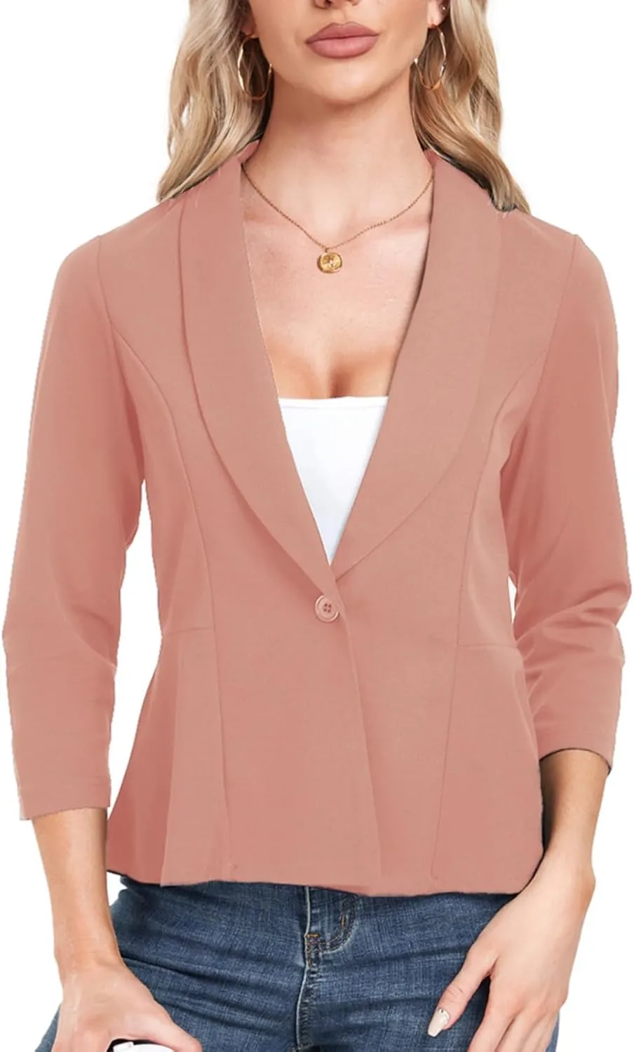 MINTLIMIT Womens Blazer Suit Jackets Dressy 3/4 Sleeve Blazer Casual Business Blazer for Work 2025