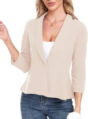 MINTLIMIT Womens Blazer Suit Jackets Dressy 3/4 Sleeve Blazer Casual Business Blazer for Work 2025