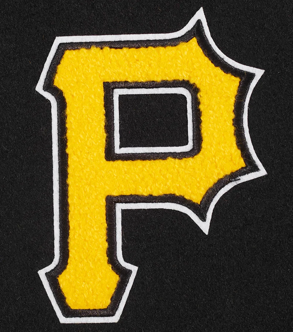 MLB PITTSBURG PIRATES CLASSIC WOMEN'S WOOL VARSITY JACKET (JET BLACK)