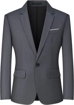 Mylldey Mens Blazers Slim Fit Business Casual Men Suit Sport Coat One Button Travel Blazer Lightweight Suit Jacket