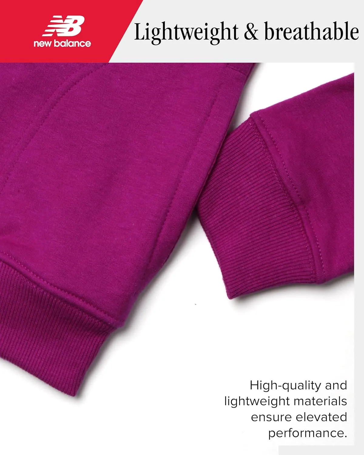 New Balance Girls' Quarter Zip Pullover Shirt - Performance Fleece 1/4 Zip Mock Neck Long Sleeve Sweatshirt for Girls (7-16)