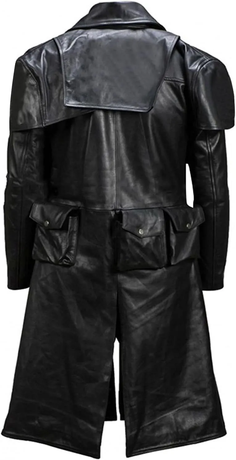 New Vegas A7 Mens Black Duster Coat - A7 Veteran Ranger Cowboy Leather Armor Coat - Ranger Coat