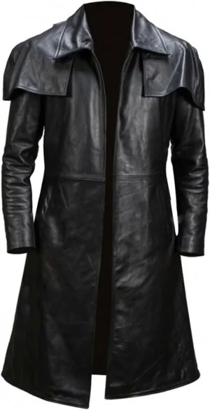 New Vegas A7 Mens Black Duster Coat - A7 Veteran Ranger Cowboy Leather Armor Coat - Ranger Coat
