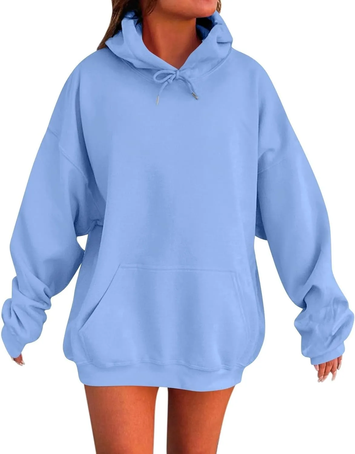 NREALY Womens Oversized Hoodies Striped Plus Size Sweatshirts Long Sleeve Sweaters Pullover Fall Clothes with Pocket