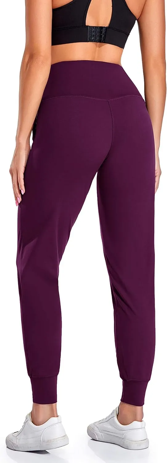 Oalka Women's Joggers High Waist Yoga Pockets Sweatpants Sport Workout Pants