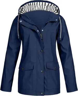 OIOLOYJM Yellow Rain Jacket Womens Waterproof with Hood Rain Coat with Hood Women Plus Size Winter Coats for Women Raincoats