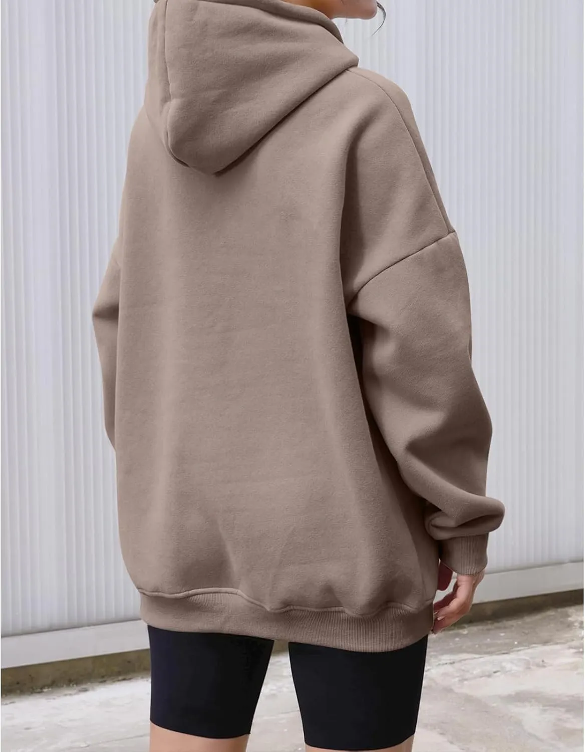 Oversized Hoodies for Women Fleece Long Sleeve Sweatshirts Solid Loose Pullover Comfy Warm Tops with Pocket