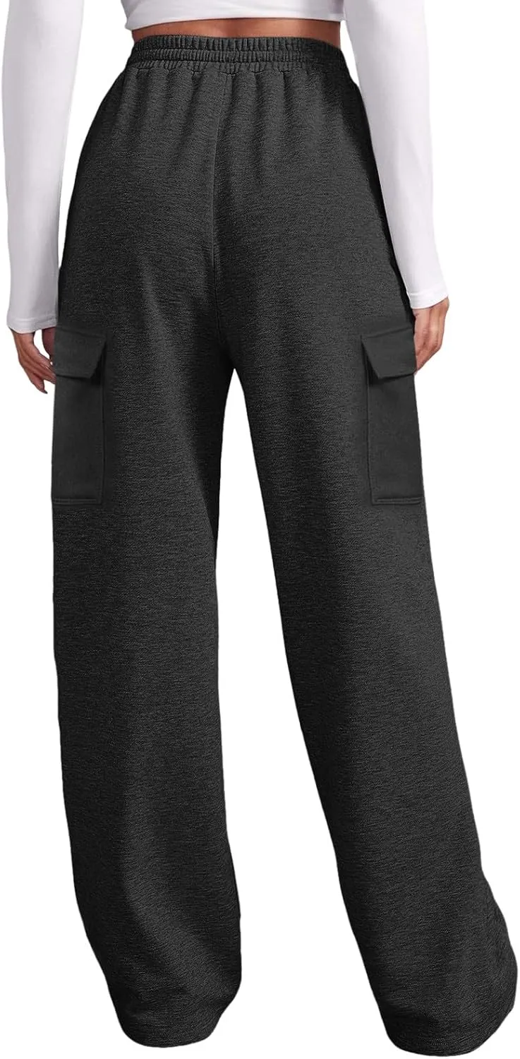 Pants for Women High Waisted Workout Casual Elastic Waist Sweatpants with Pockets