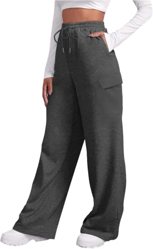Pants for Women High Waisted Workout Casual Elastic Waist Sweatpants with Pockets