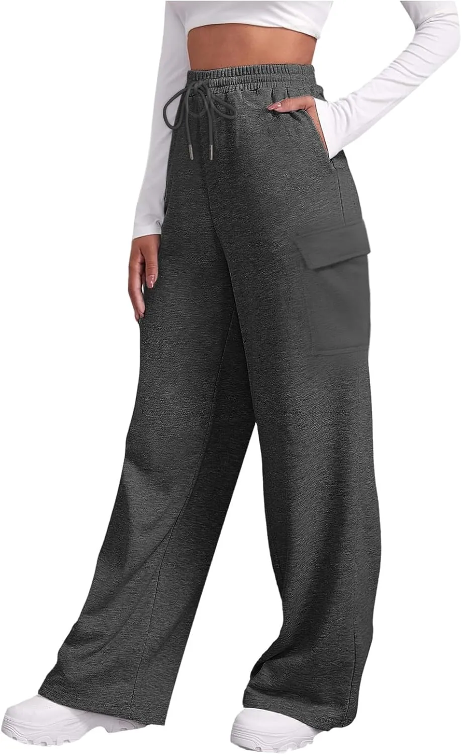 Pants for Women High Waisted Workout Casual Elastic Waist Sweatpants with Pockets
