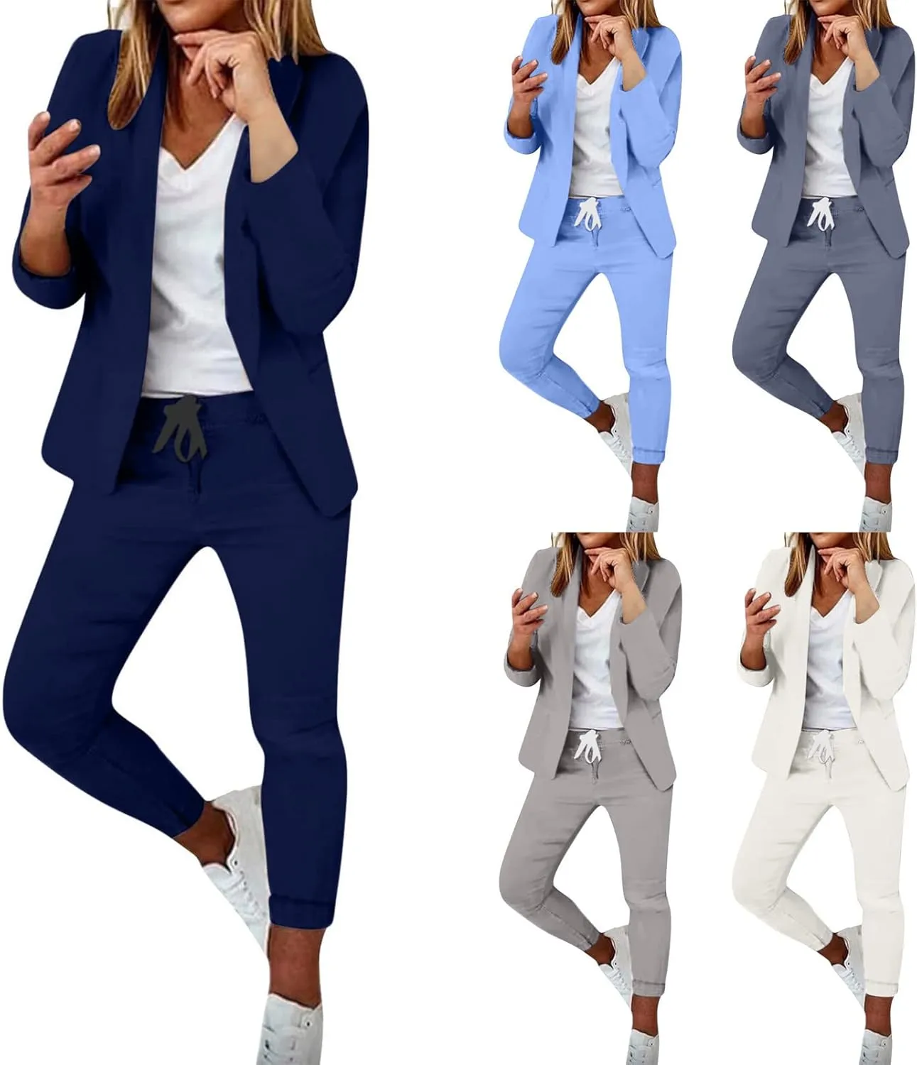 Pants Suits for Women Dressy Business Casual Outfits Blazer Sets Pant Suits 2 Piece Set Work Outfits Office Clothing
