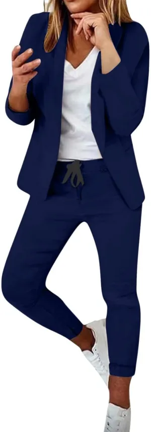 Pants Suits for Women Dressy Business Casual Outfits Blazer Sets Pant Suits 2 Piece Set Work Outfits Office Clothing