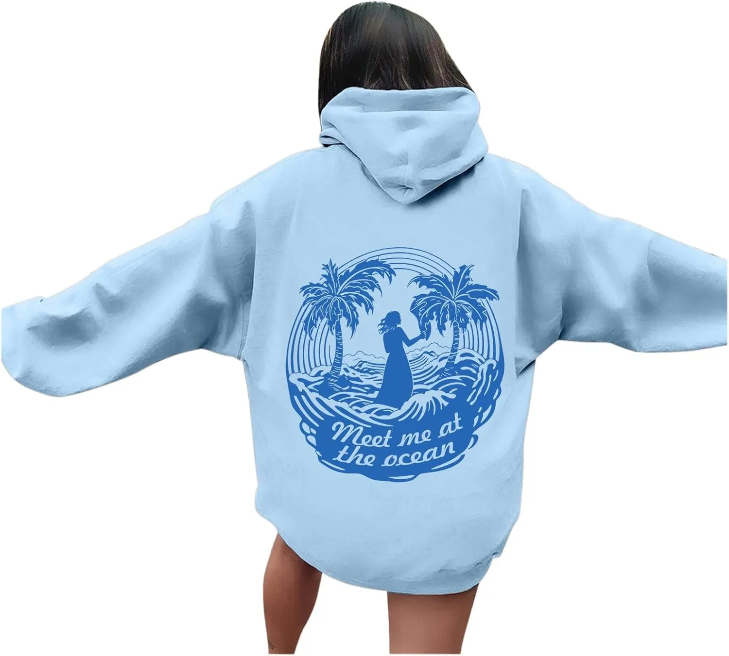 Pink Graphic Hoodie for Women Cute Preppy Sweatshirt Long Sleeve Pink Puff Graphic Pullover for Teen Girls