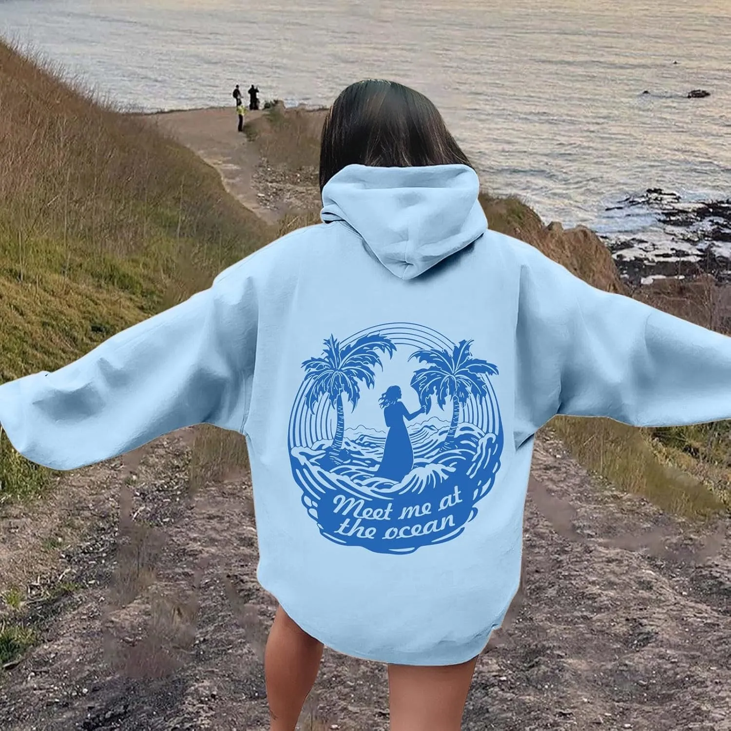 Pink Graphic Hoodie for Women Cute Preppy Sweatshirt Long Sleeve Pink Puff Graphic Pullover for Teen Girls