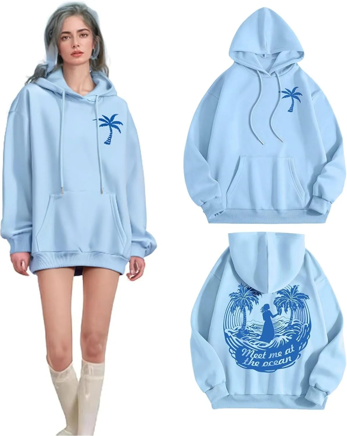 Pink Graphic Hoodie for Women Cute Preppy Sweatshirt Long Sleeve Pink Puff Graphic Pullover for Teen Girls