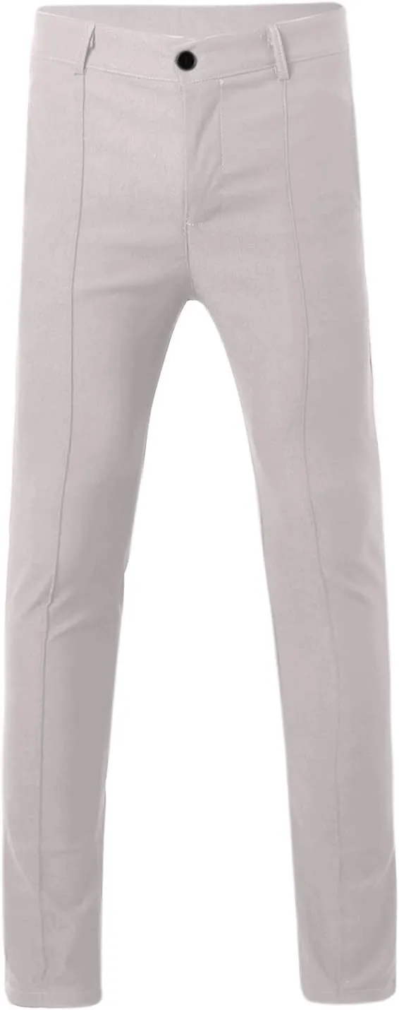 Plaid Dress Pants for Men Slim Fit Dress Pants Stretch Regular Fit Business Casual Fashion Golf Pencil Chinos Pants
