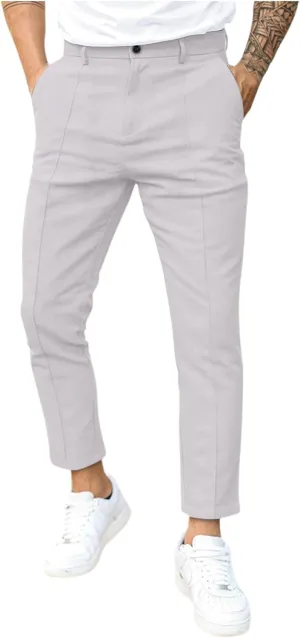 Plaid Dress Pants for Men Slim Fit Dress Pants Stretch Regular Fit Business Casual Fashion Golf Pencil Chinos Pants