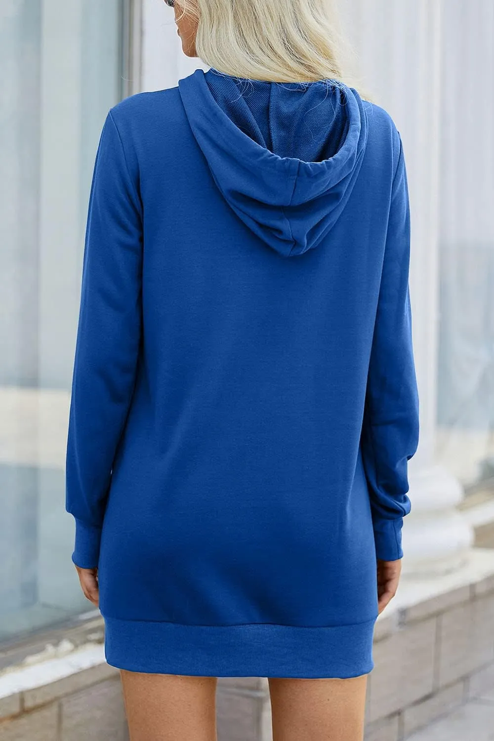 PRETTYGARDEN Women's Hooded Sweatshirt Fall Fashion Drawstring Lightweight Long Sleeve Pullover Hoodie Dress