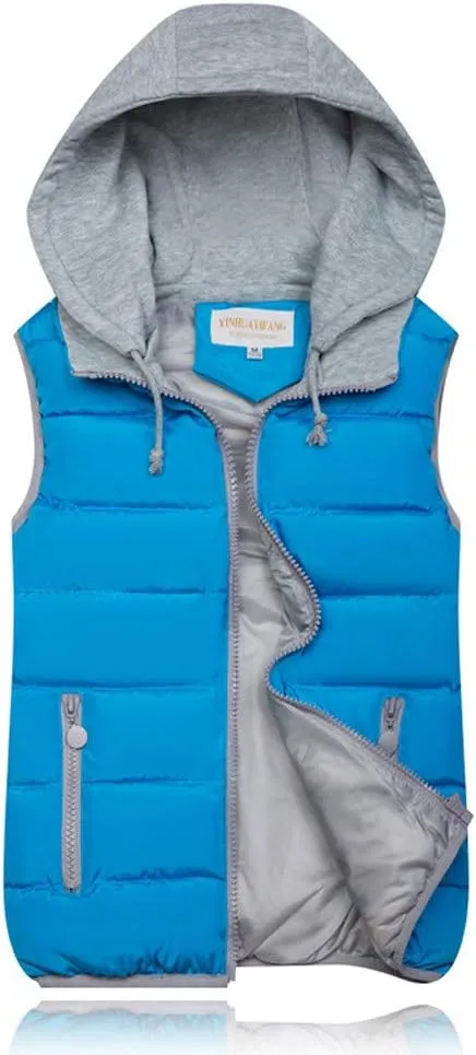 Puffer Vest Women with Hood Quilted Vest Lightweight Zip Up Padded Down Vests Sleeveless Winter Puffer Jacket Gilet Outerwear