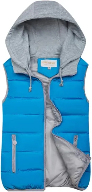 Puffer Vest Women with Hood Quilted Vest Lightweight Zip Up Padded Down Vests Sleeveless Winter Puffer Jacket Gilet Outerwear