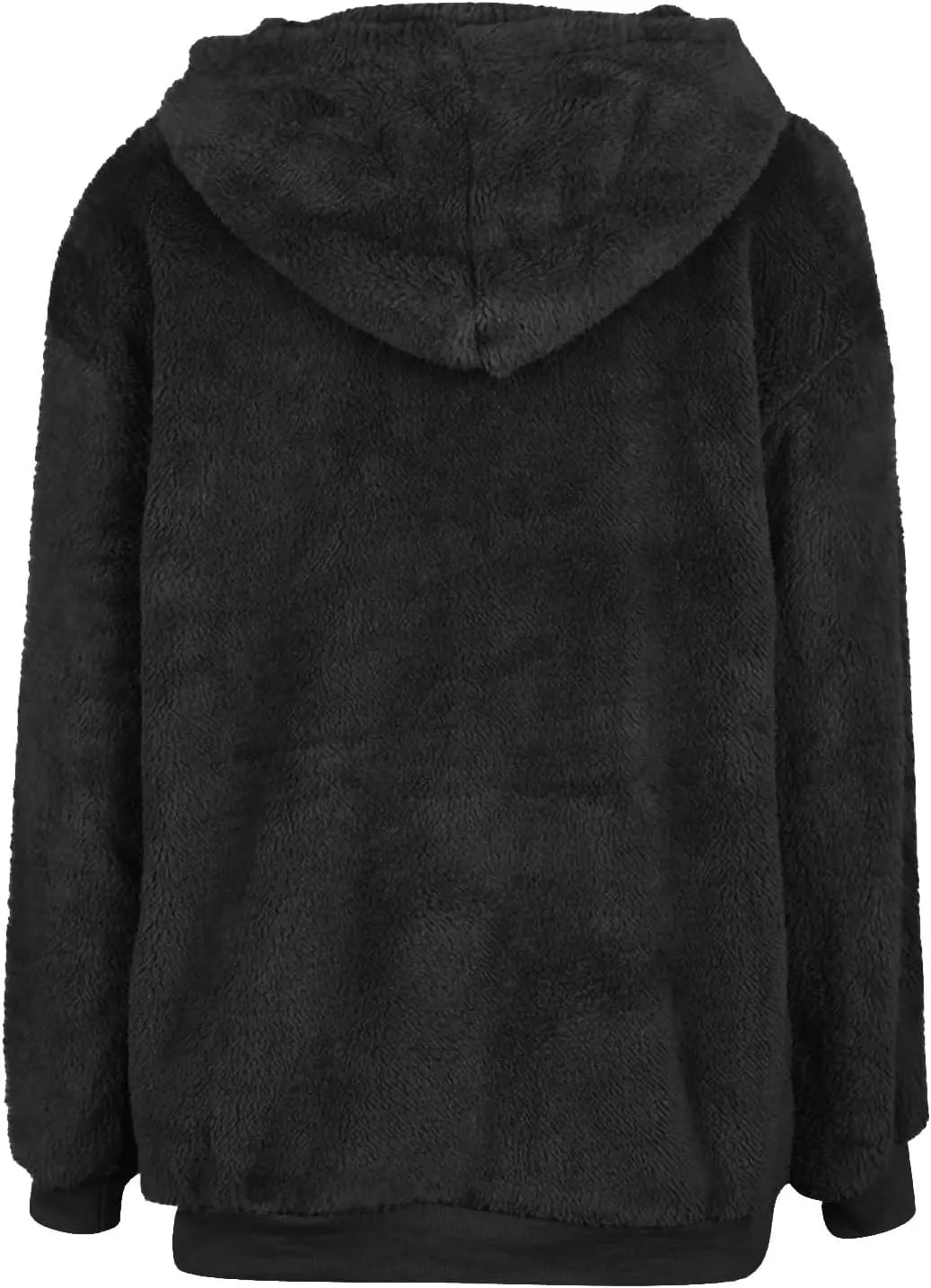 Quarter Zip Pullover Women Comfy Warm Sherpa Fleece Hooded Sweatshirts Ladies 1/4 Zip Winter Sweaters Outwear
