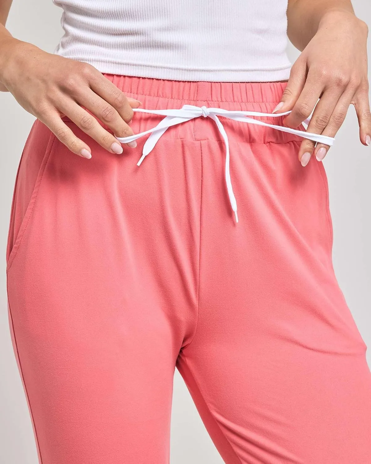 Real Essentials 3-Pack: Women's Ultra Soft Lounge Capri Joggers Sweatpants Athletic Yoga with Pockets(Available in Plus Size)