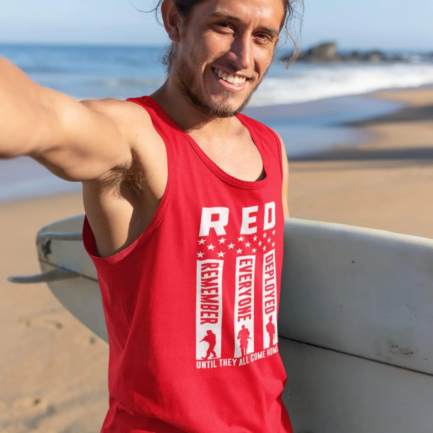 RED Friday US Military Shirt Remember Everyone Deployed Flag American Pride Men's T-Shirt