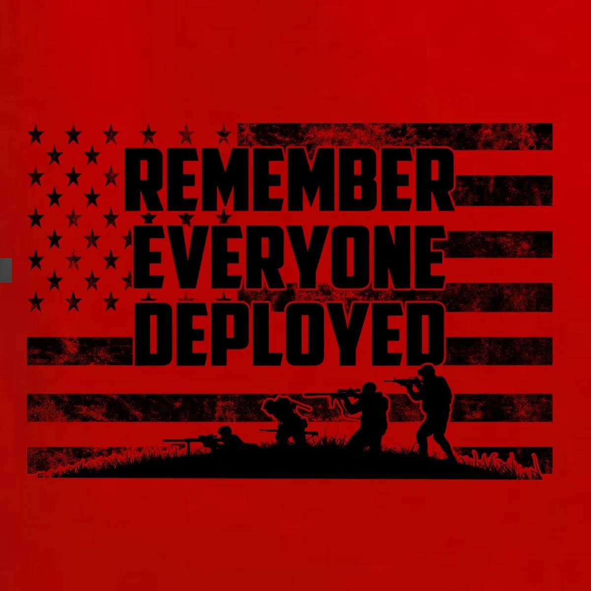 RED Friday US Military Shirt Remember Everyone Deployed Flag American Pride Men's T-Shirt