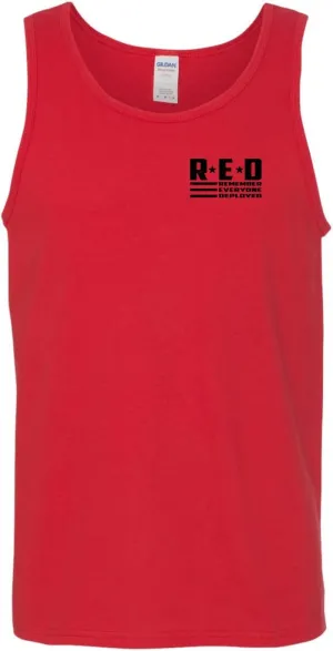 RED Friday US Military Shirt Remember Everyone Deployed Flag American Pride Men's T-Shirt