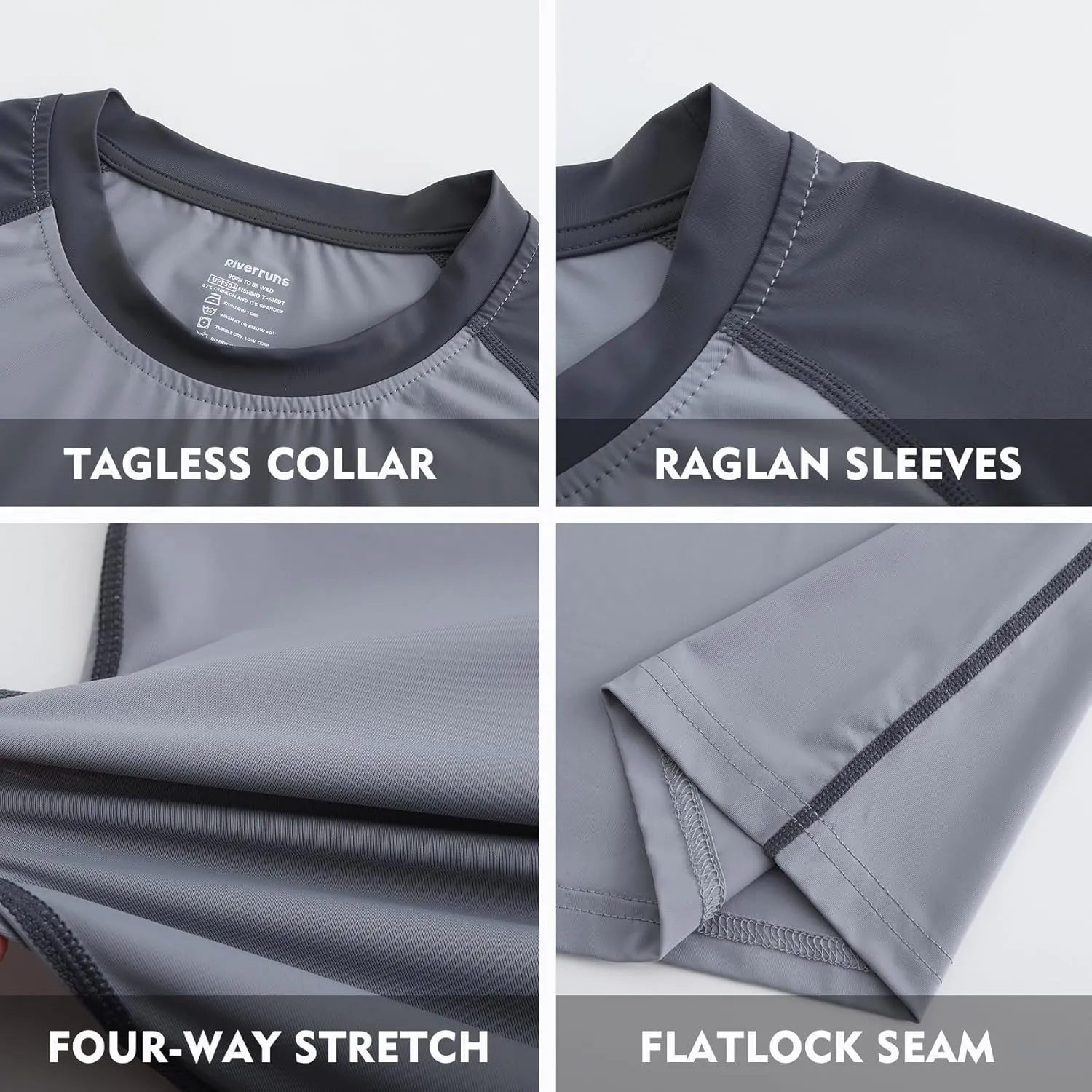 Riverruns UPF 50  Swim Shirt Fishing Shirt Rash Guard T Shirt Ice-Cool Quick Dry Sports Shirt