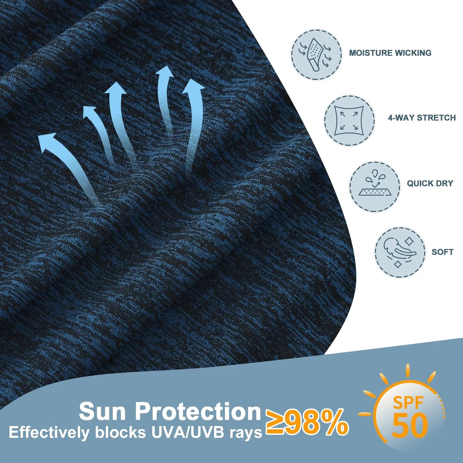 Riverruns UPF 50  UV Sun Protection Fishing Shirt Breathable Quick Dry Swim Shirt Rash Guard Water Beach T-Shirt for Men