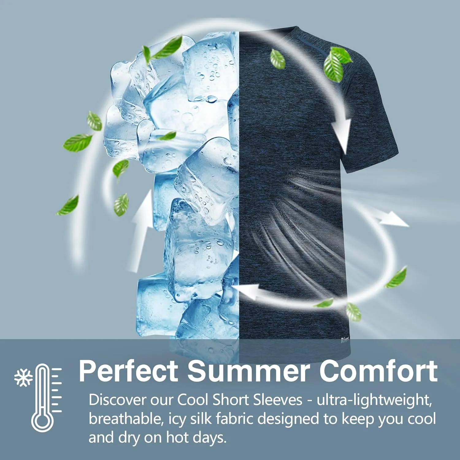 Riverruns UPF 50  UV Sun Protection Fishing Shirt Breathable Quick Dry Swim Shirt Rash Guard Water Beach T-Shirt for Men