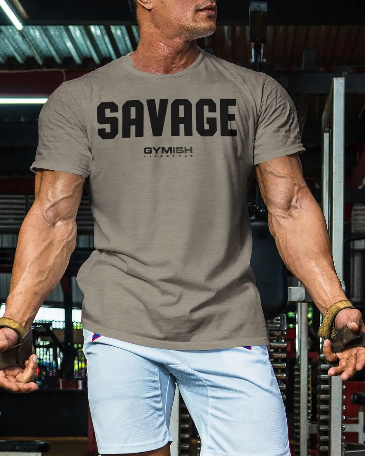 Savage Men's Gym Workout Shirt for Men, Funny Deadlift Lifting T-Shirt