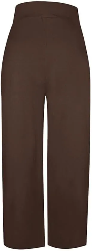 SGASY Womens Palazzo Long Pants High Waist Wide Leg Stretchy Loose Fit Casual Trousers Holiday Flowy Pants with Pocket