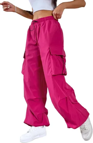 SHENHE Women's Baggy Loose Cargo Pants Drawstring Waist Joggers Long Trousers