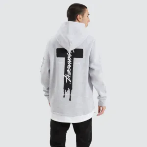 Silverthorne Heavy Layered Dual Curved Hoodie Grey Marle