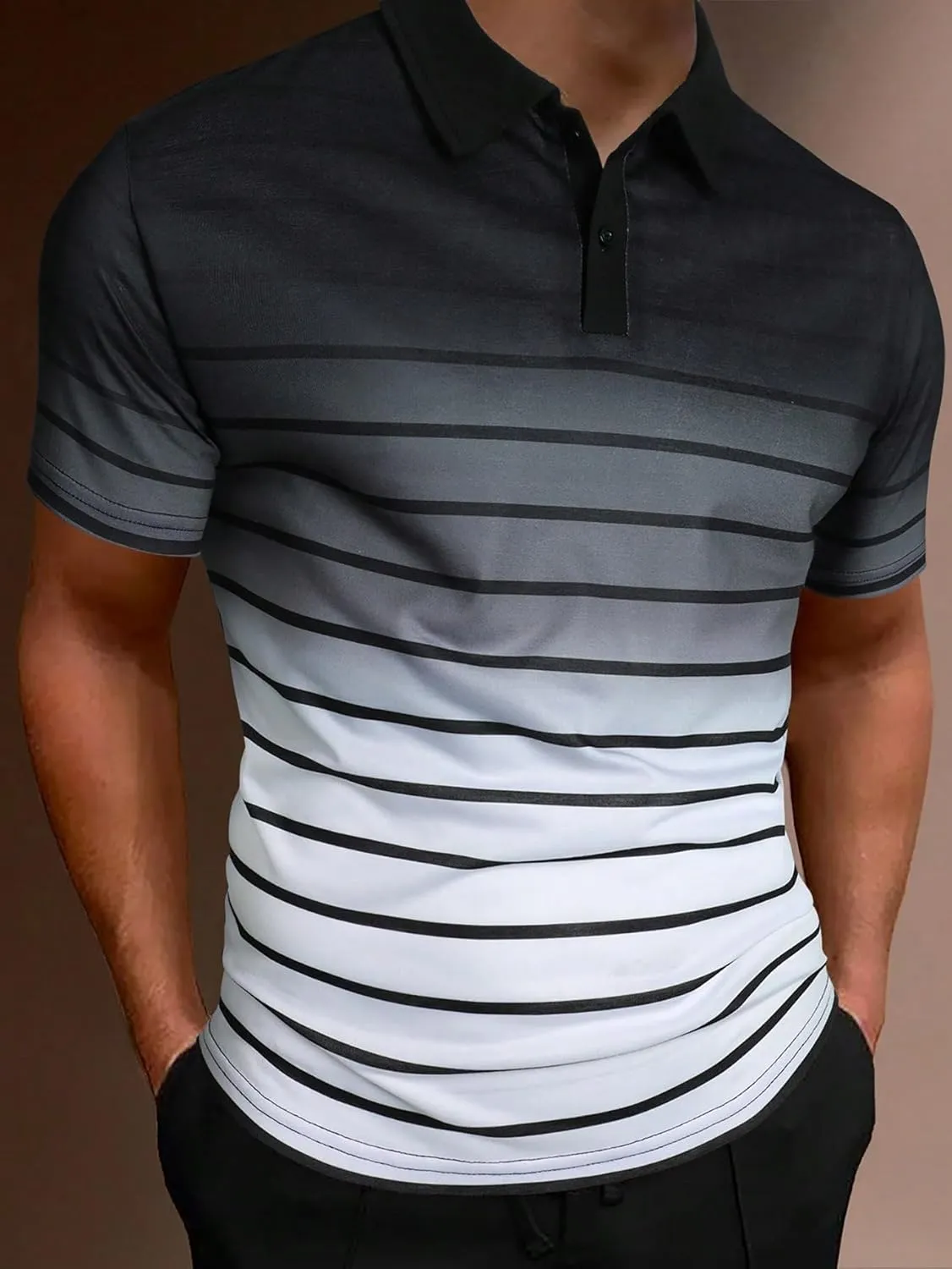 SOLY HUX Men's Golf Shirts Color Tennis Shirt Short Sleeve Casual Work T-Shirt